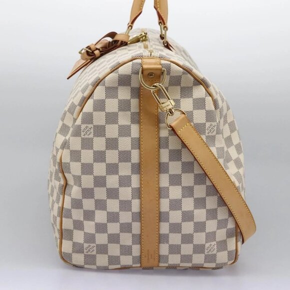 LOUIS VUITTON Damier Azur Keepall Bandouliere 55 Boston Bag N41429 Auth BD1851AV - Picture 6 of 16